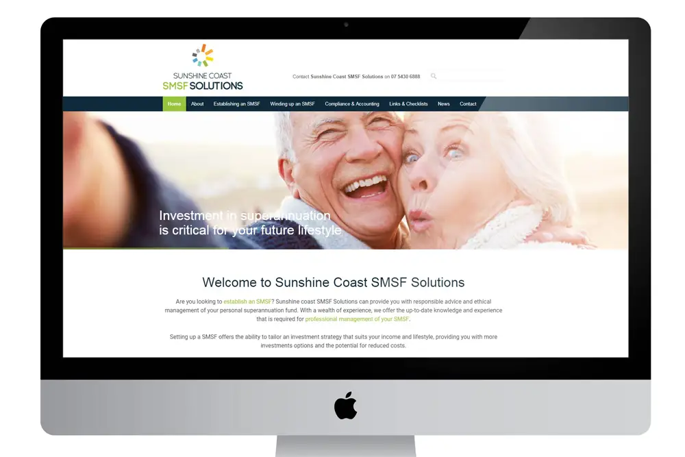 Example of Sunshine Coast business website design on desktop screen created by IC Creative Design