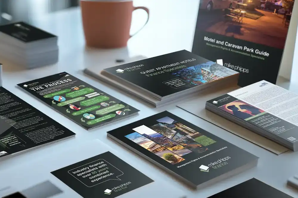 Printed materials showing how a brand style guide keeps design consistent across media