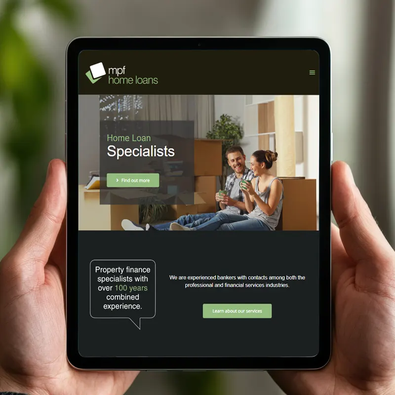 Sunshine Coast website design example displayed on tablet – IC Creative Design