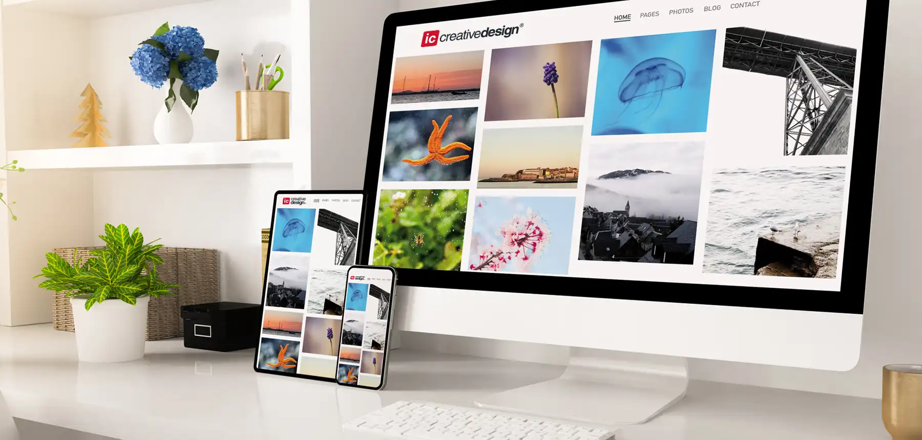 Sunshine Coast website design displayed on desktop, tablet and mobile – IC Creative Design