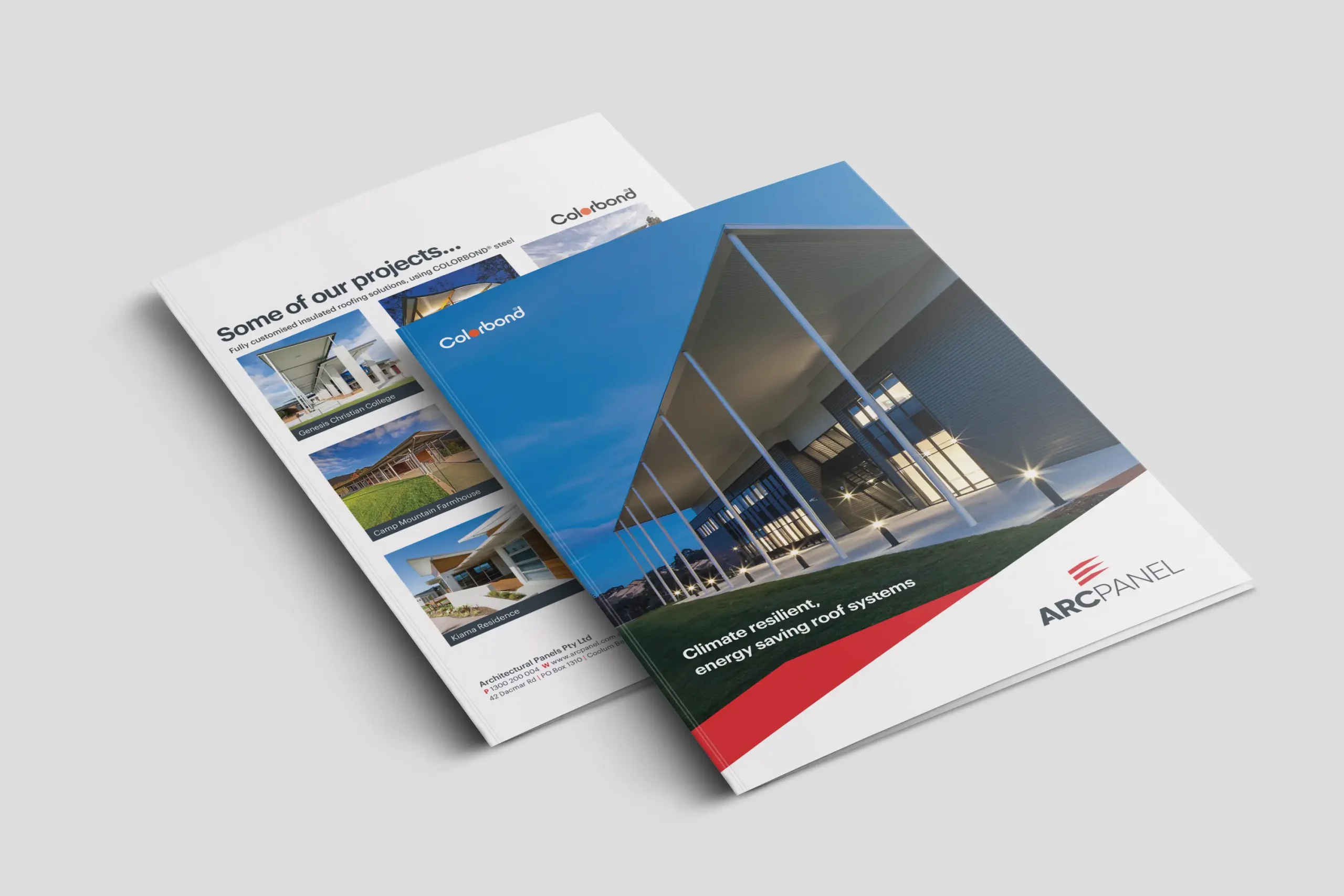 Presentation folder and print marketing collateral design for ARCPANEL