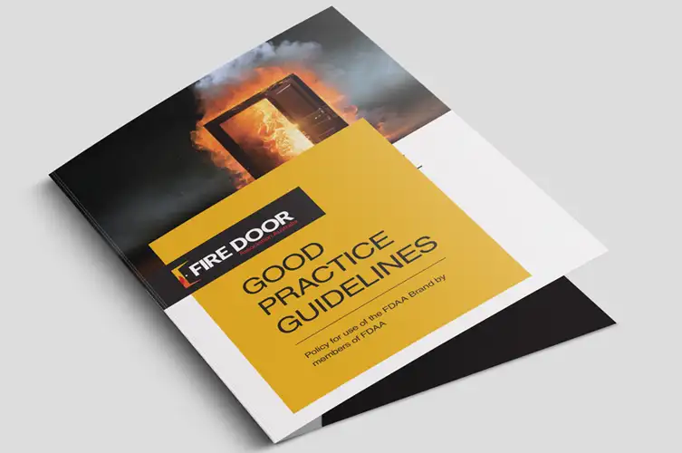 Brand and website design for Fire Door Association Australia printed guidelines