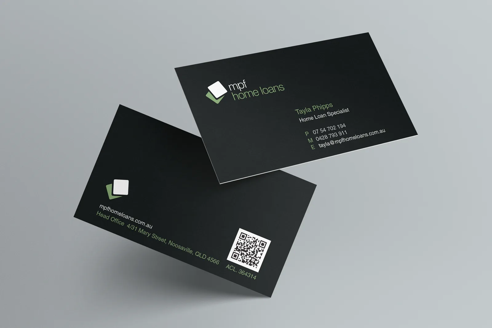 Responsive website design branding for MPF Home Loans business cards