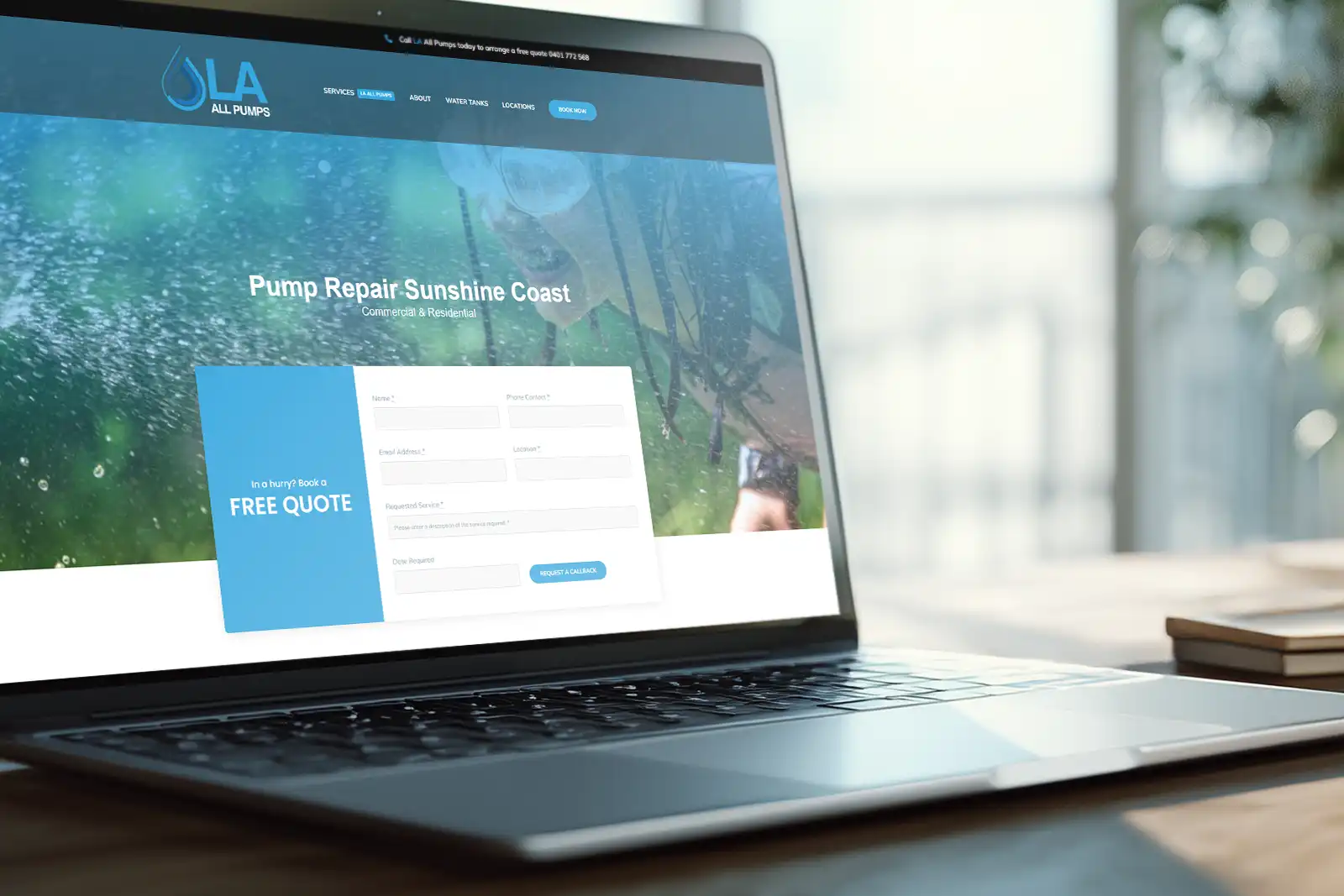 Visit LA ALL PUMPS to view the live website.