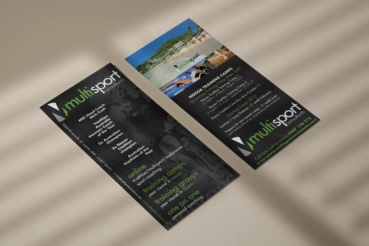 Multi Sport Consultants DL Flyer Design Brochure design rollout supporting the Multi Sport Consultants website and brand update
