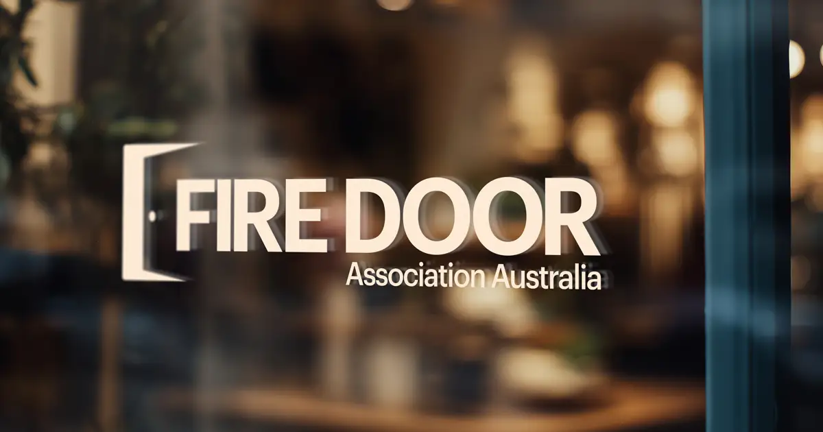 Brand and website design signage concept for Fire Door Association Australia