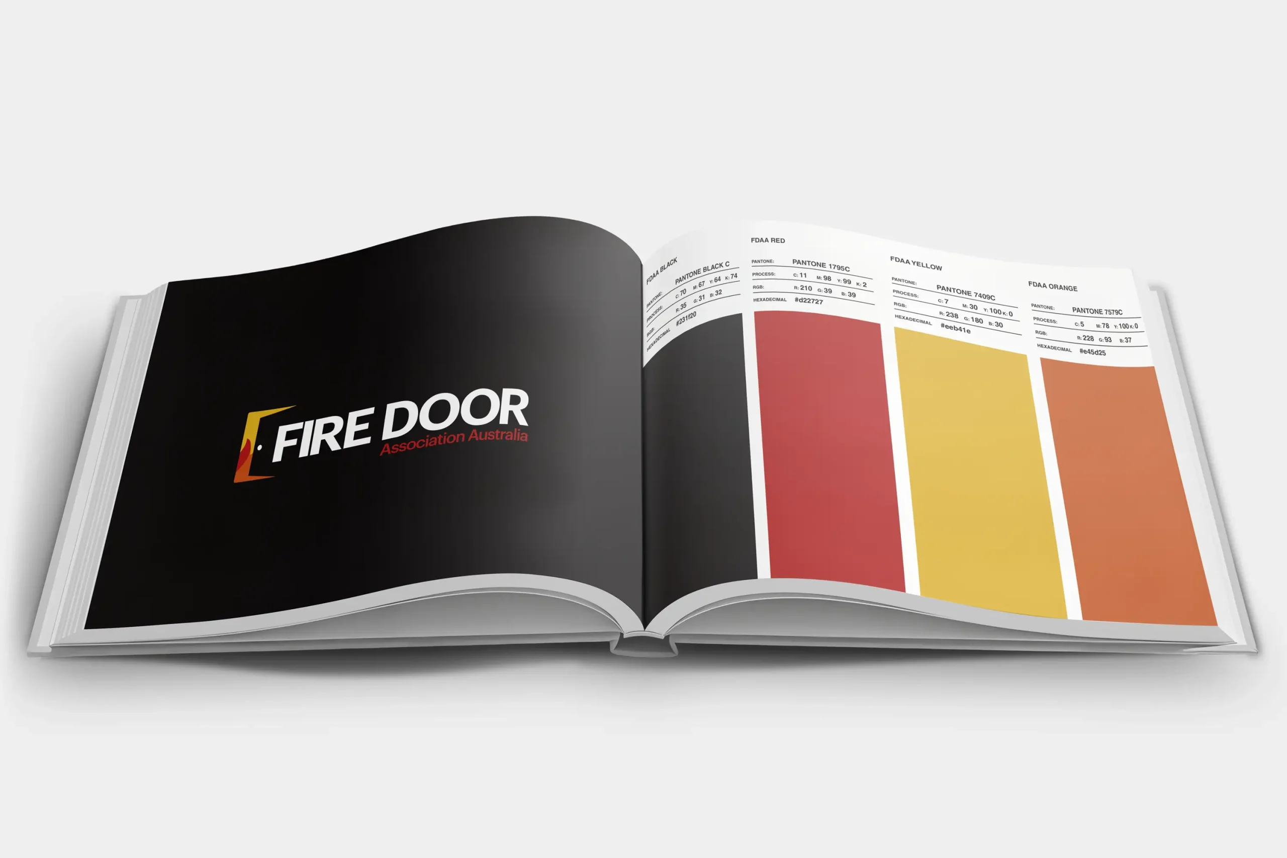 Brand and website design style guide for Fire Door Association Australia
