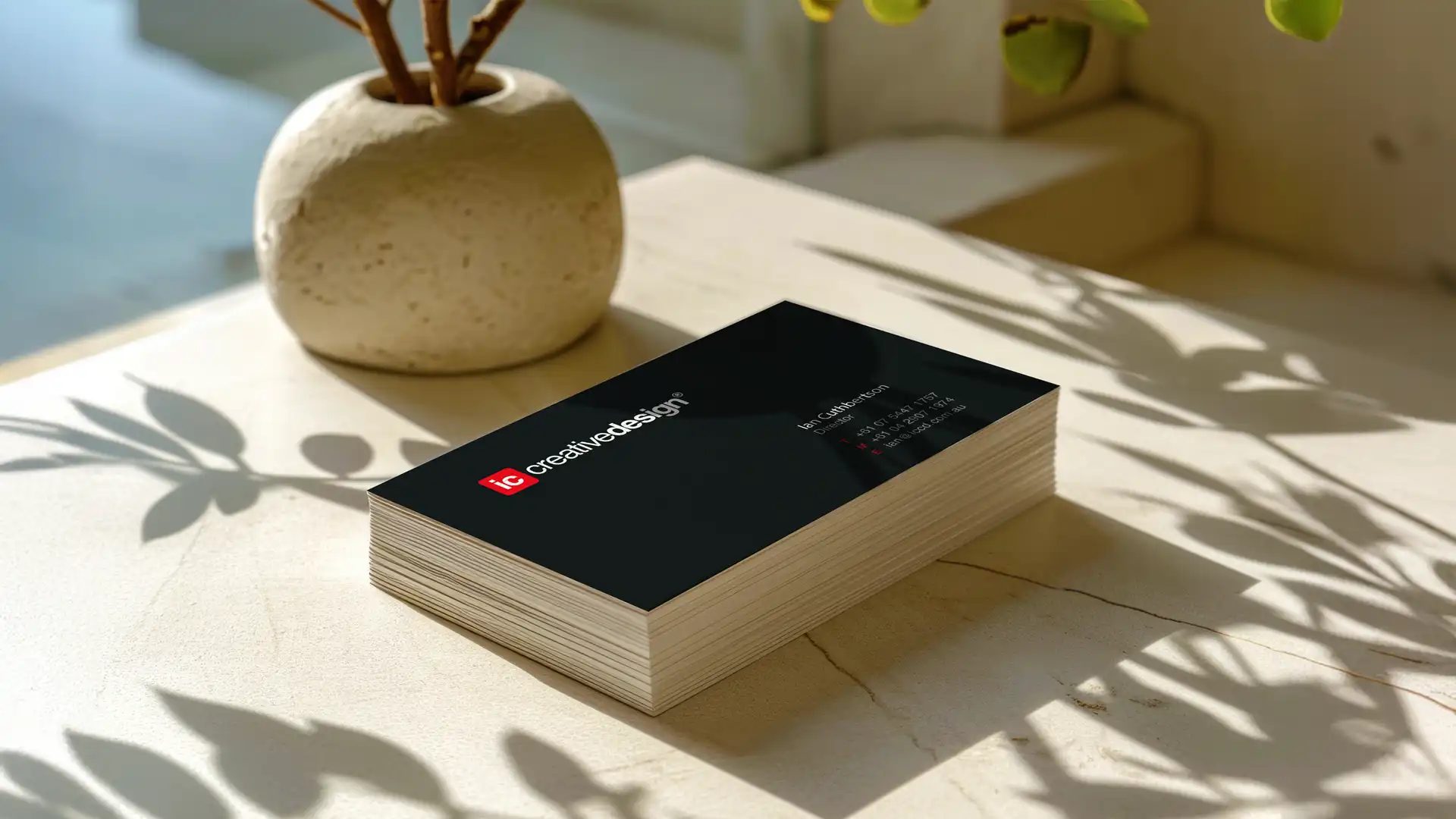 business stationery design example featuring professional business cards